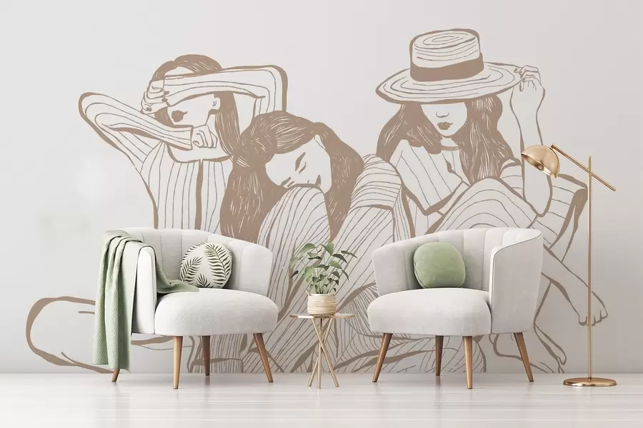 peintures murales Teintes de beige pour les filles w04384v2