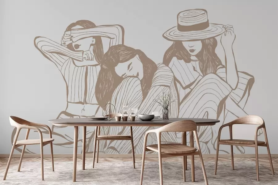 murales Chicas tonos beige w04384v2