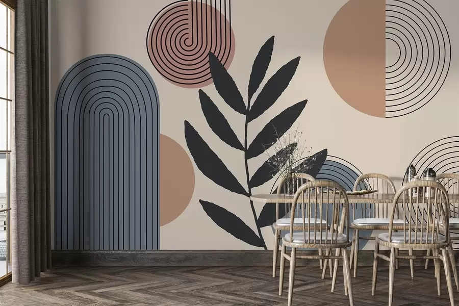 murales Hojas geométricas w04385