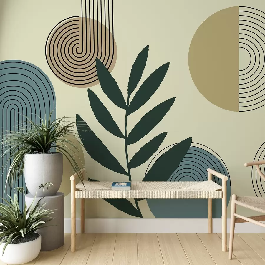 Wall Mural Photo Wallpaper Geometric leaves w04385v1