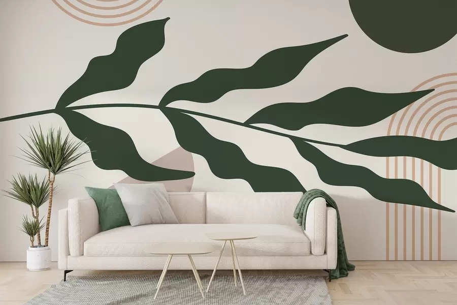 Wall Mural Photo Wallpaper Abstraction, leaves, linear arches w04386v1