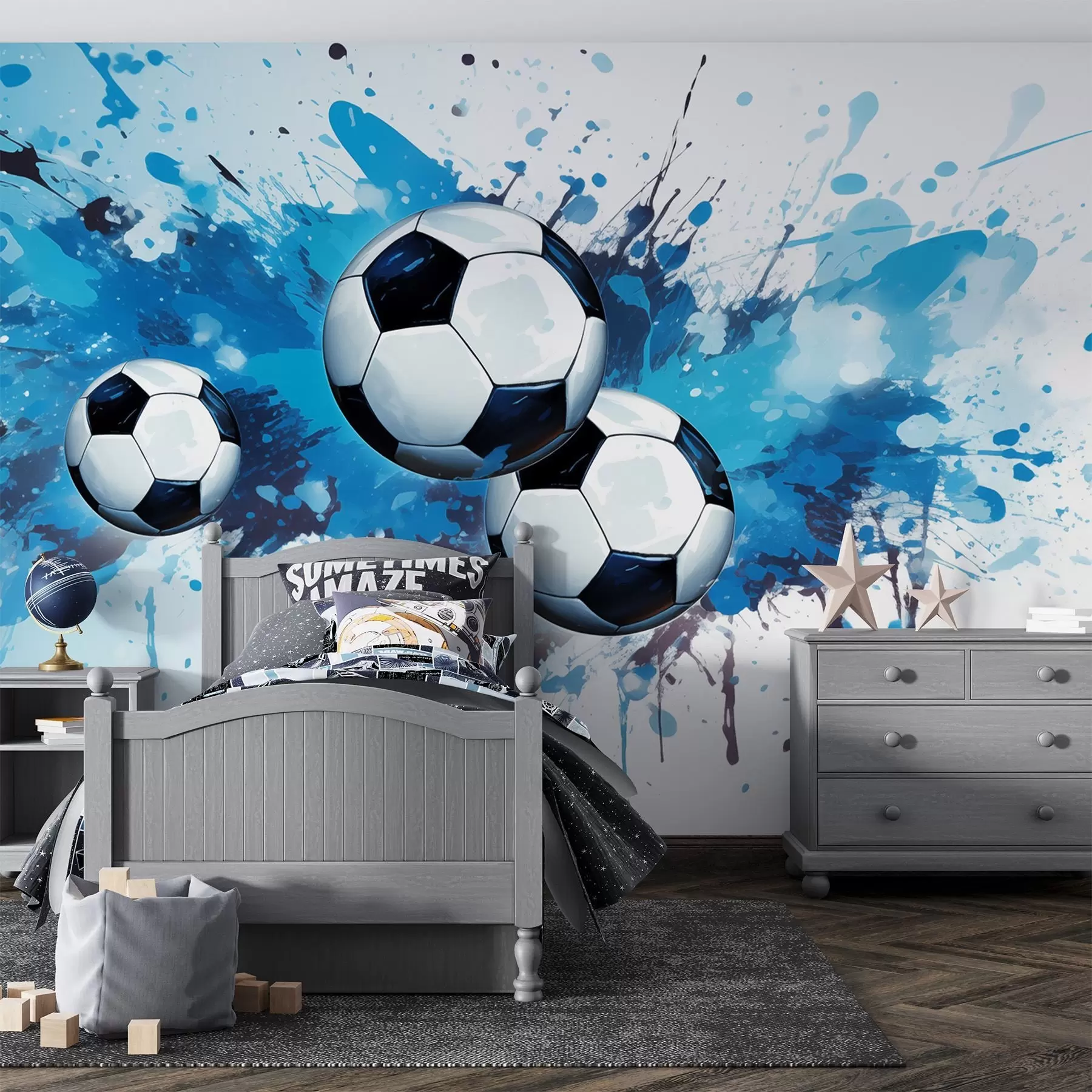 Wall Mural Photo Wallpaper Soccer balls w04373
