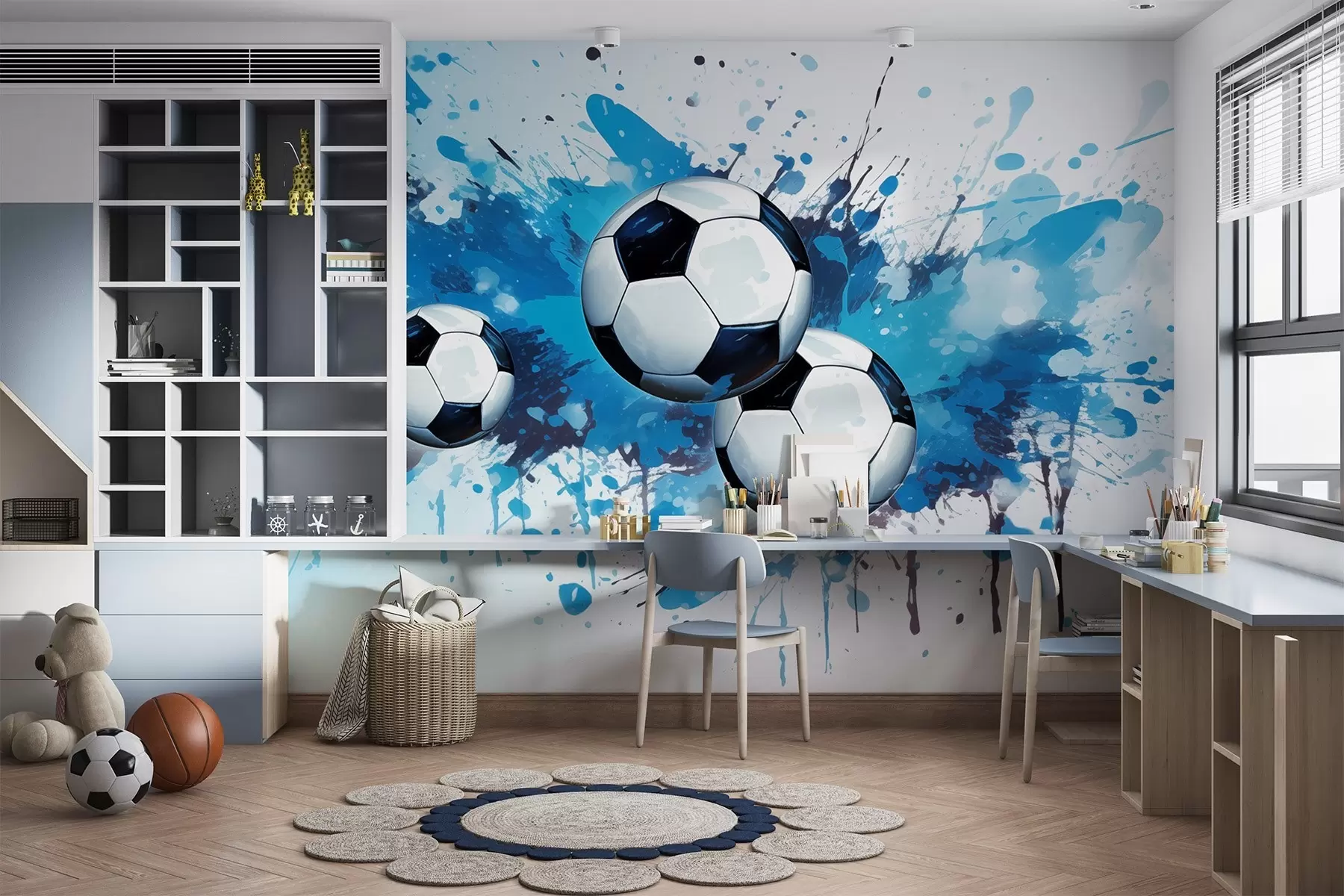 peintures murales Ballons de football w04373