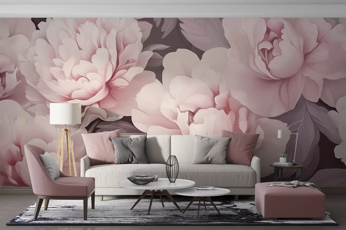 peintures murales Pivoines w04375