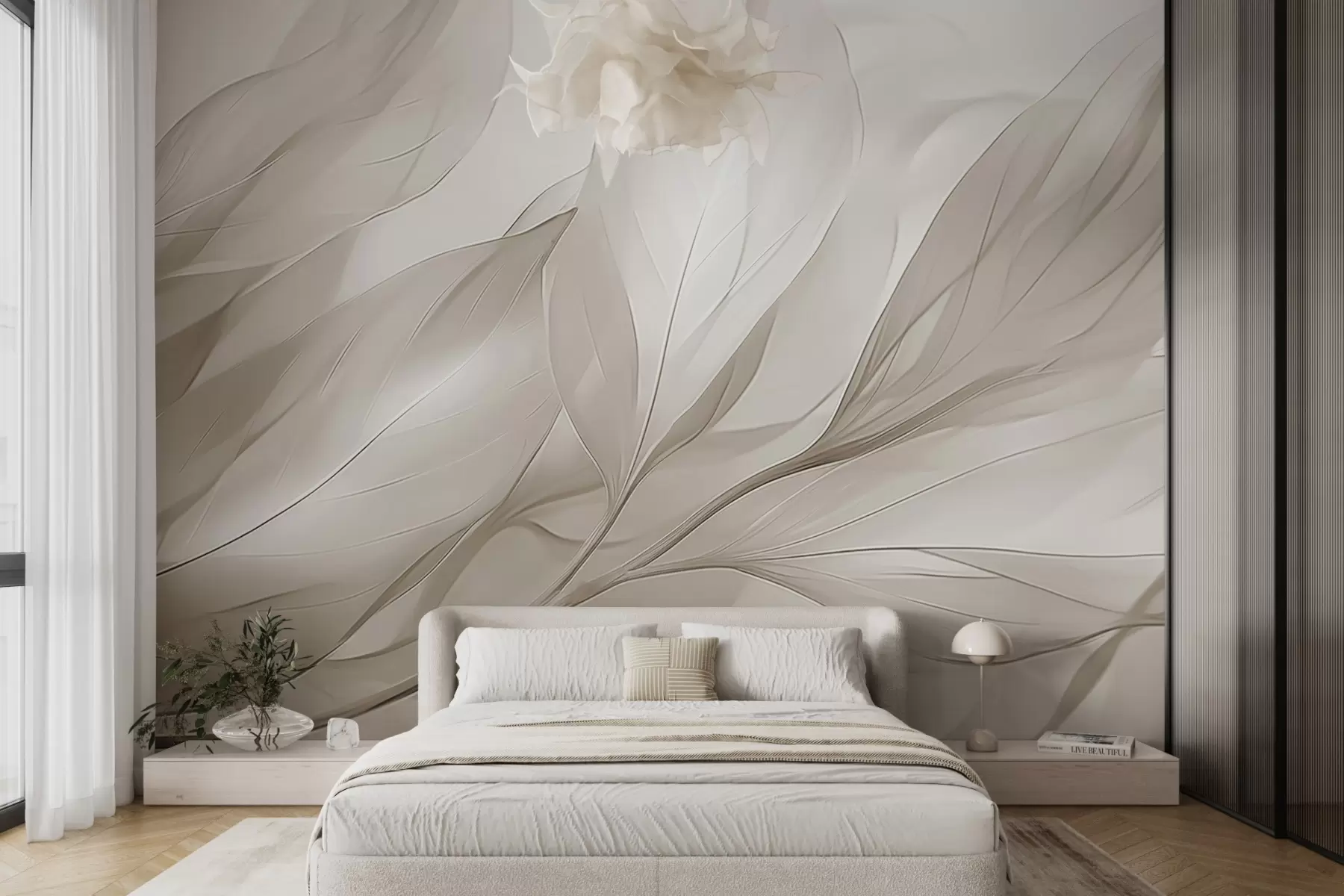 Wall Mural Photo Wallpaper Transparent leaves w04376v2
