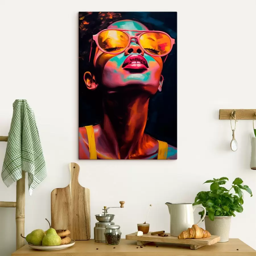 murales Mujer con gafas amarillas s45311