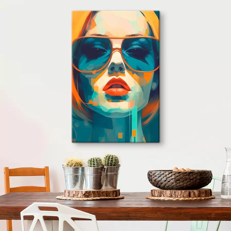 wall murals Abstract female portrait in sunglasses s45328