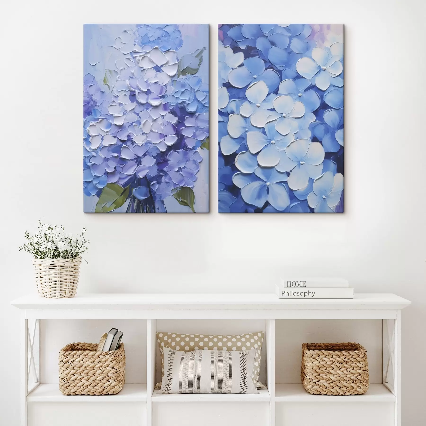 murales Pintura imitación hortensia m00591