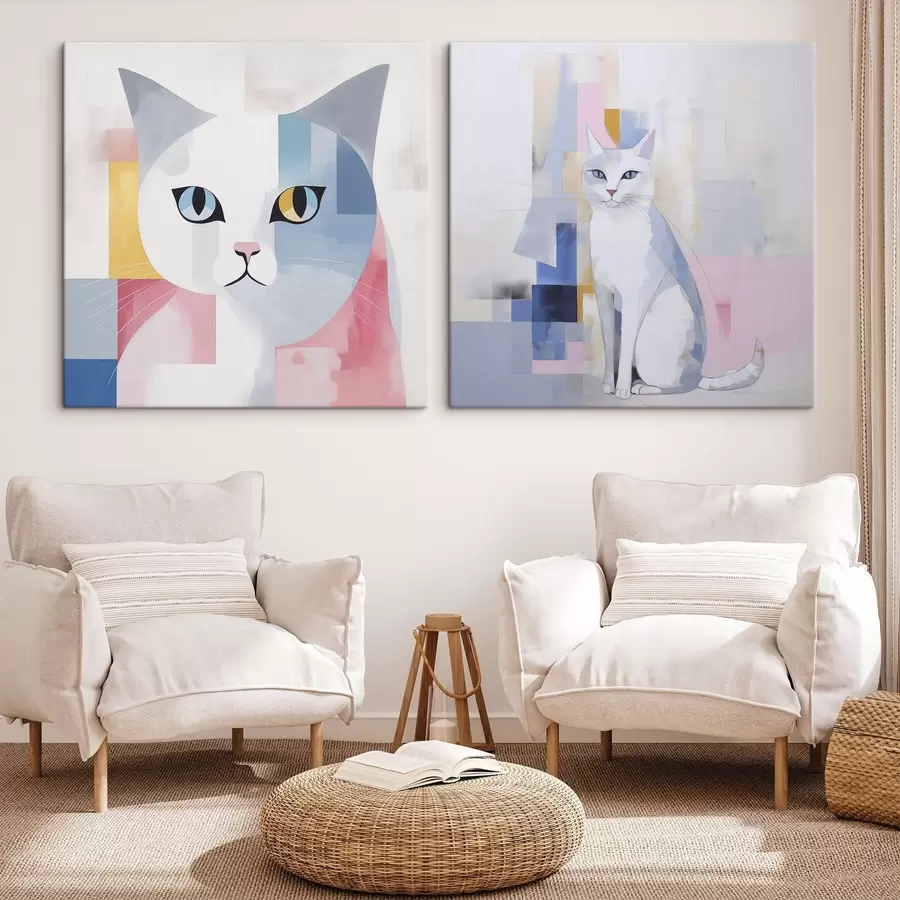 murales gato abstracto m00592