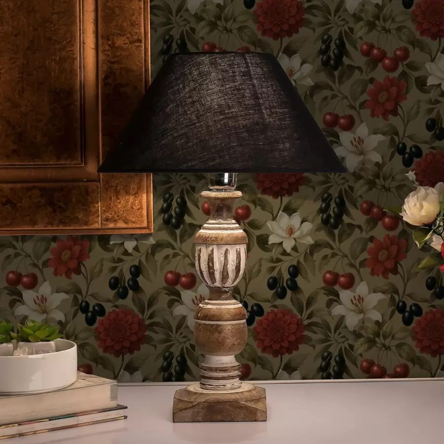 murales Cerezas, flores y aceitunas negras a00384