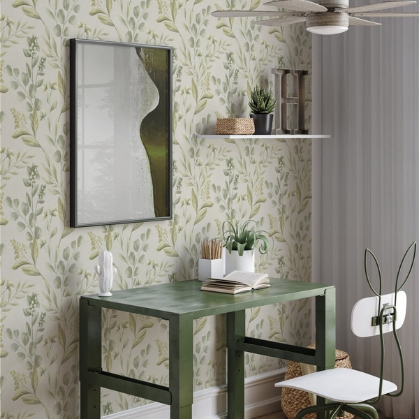 Pale green eucalyptus in watercolor green eucalyptus in watercolor with botanical pattern
