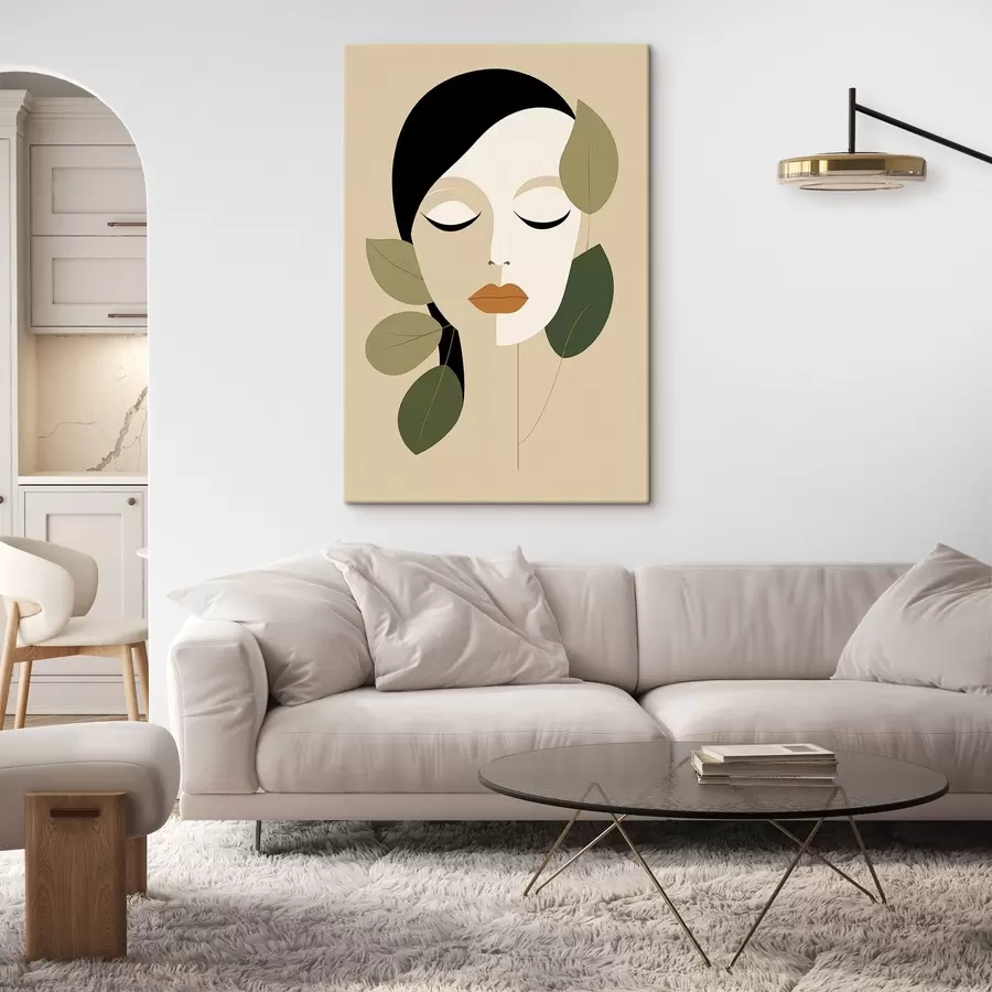 wall murals Girl with Leaves s45389