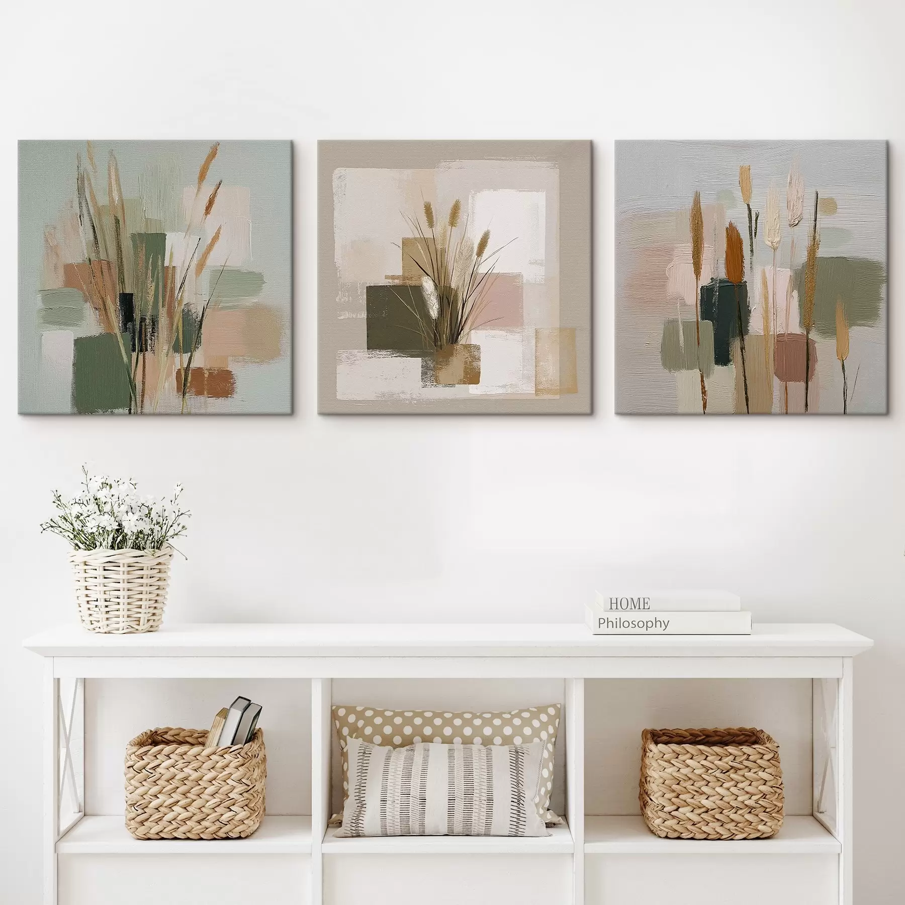 wall murals Composition of flowers and delicate brush strokes m00594