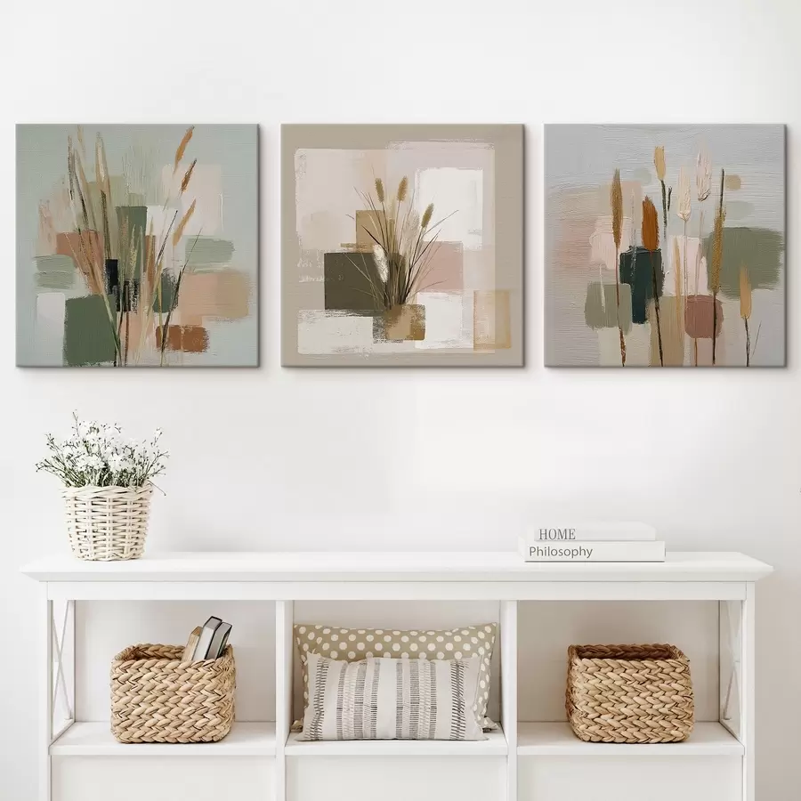 wall murals Composition of flowers and delicate brush strokes m00594