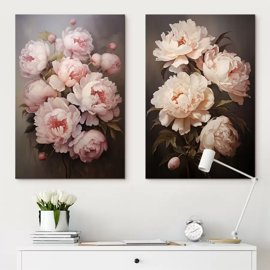 murales Delicadas peonías m00598