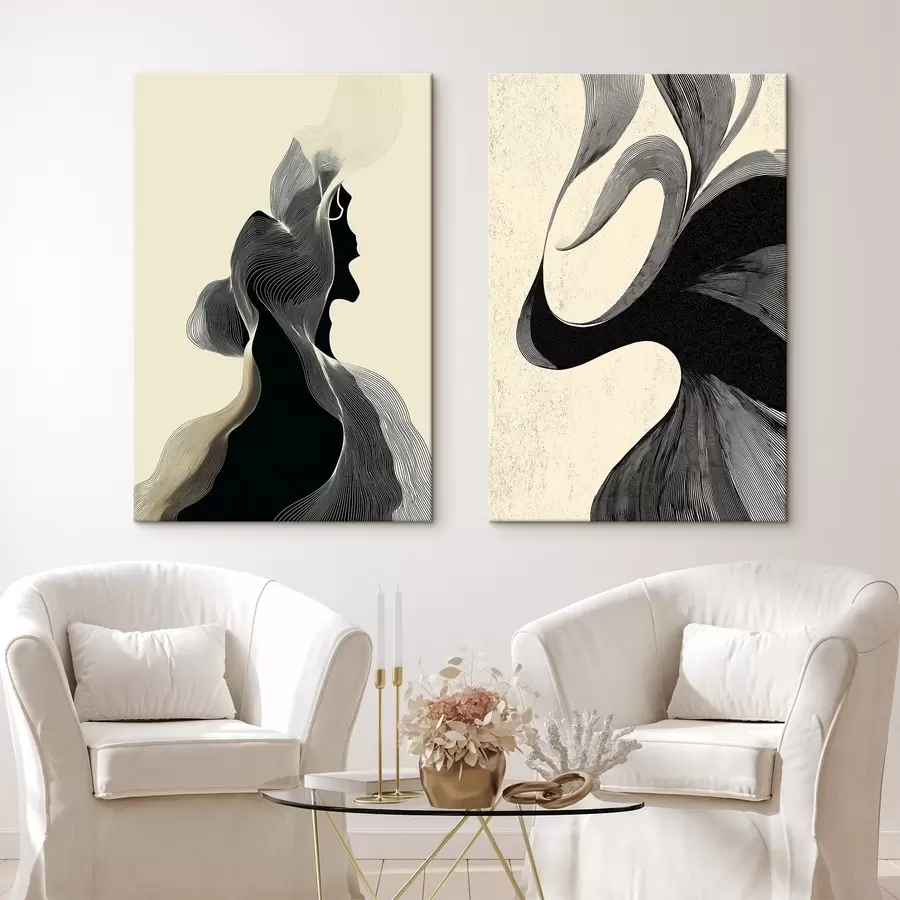 murales Relieve ondulado abstracto con curvas suaves m00601