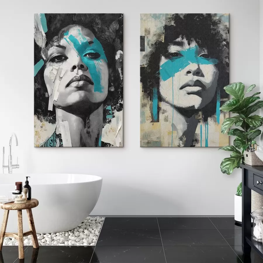 murales Rostro femenino abstracto m00602