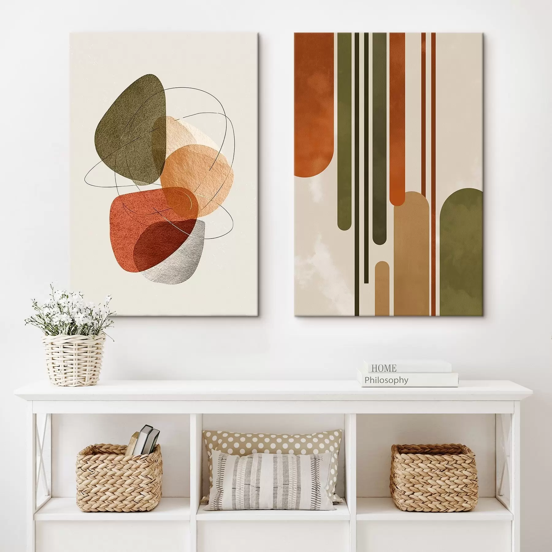 wall murals Lines and circles in various colors m00608