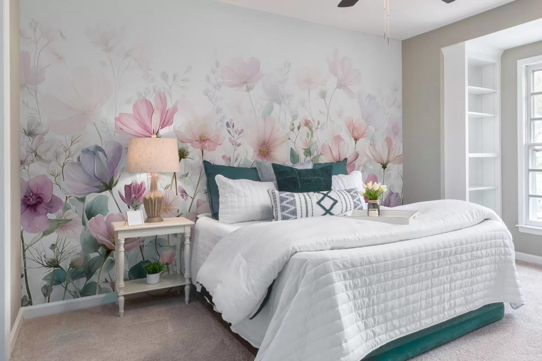 wall murals delicate wildflowers w04171