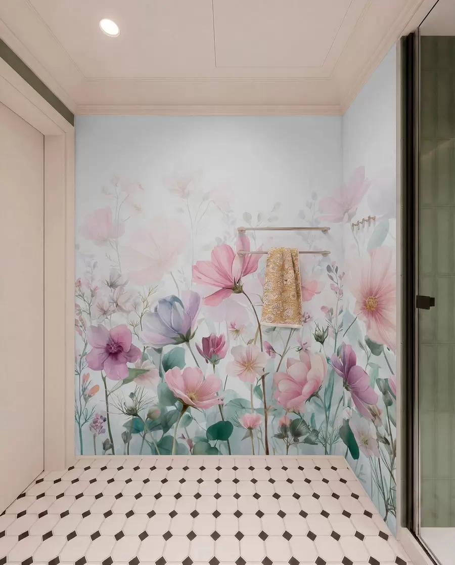 wall murals delicate wildflowers w04171