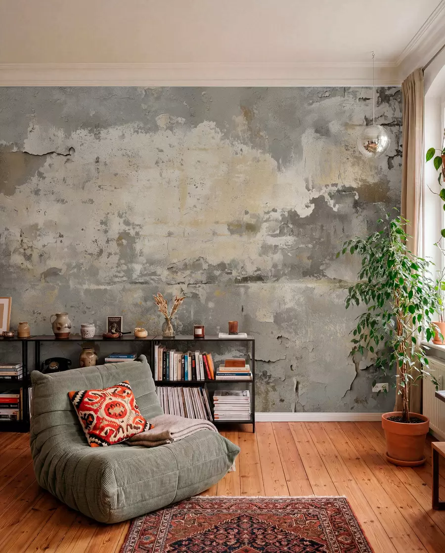 peintures murales imitation d'un mur ancien texturé w04311