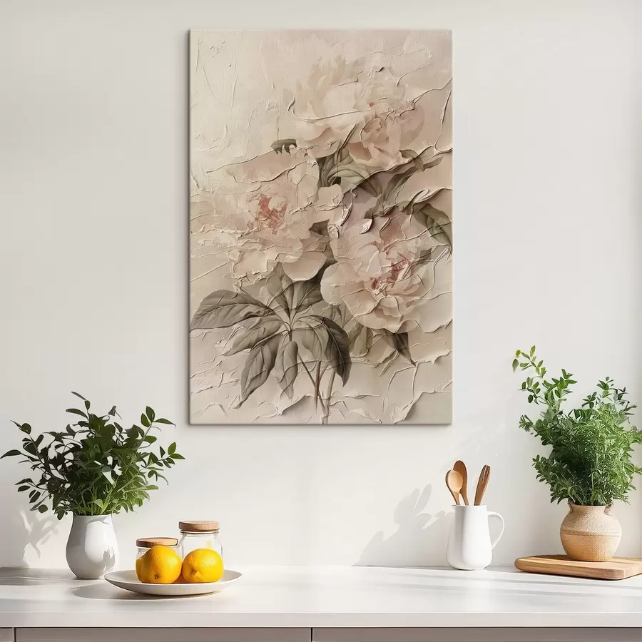 murales Exuberante ramo de peonías en estilo acuarela sobre fondo claro s45336