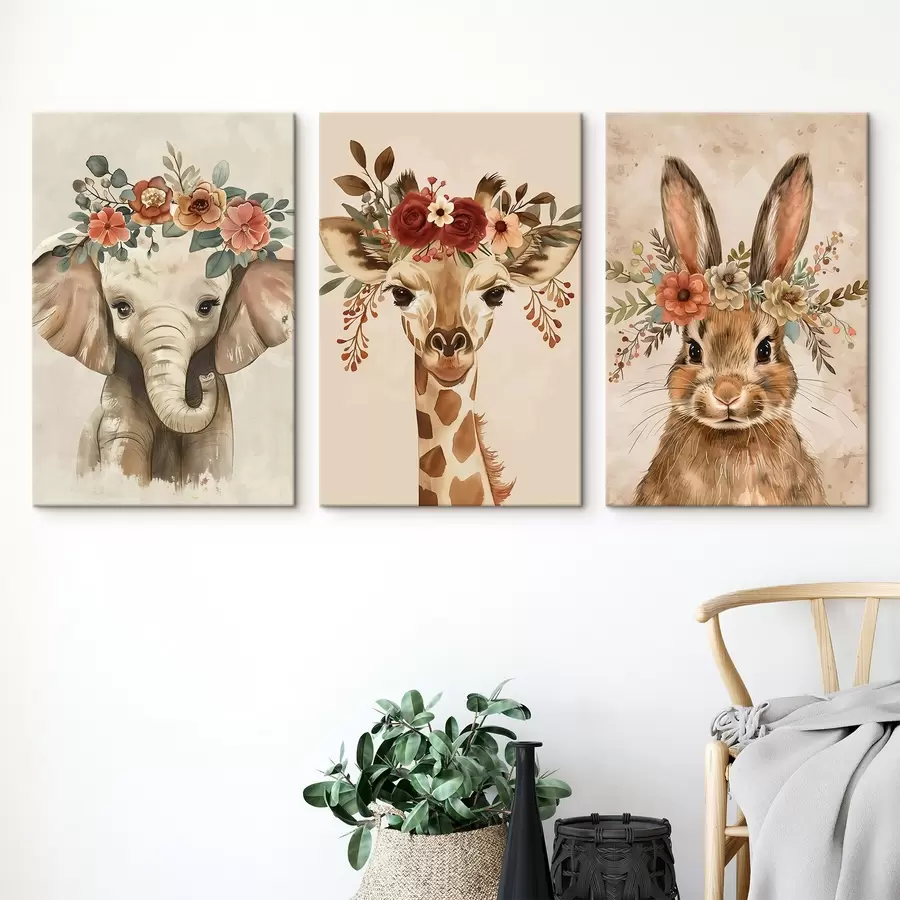 wall murals Cute animals in watercolor style m00614