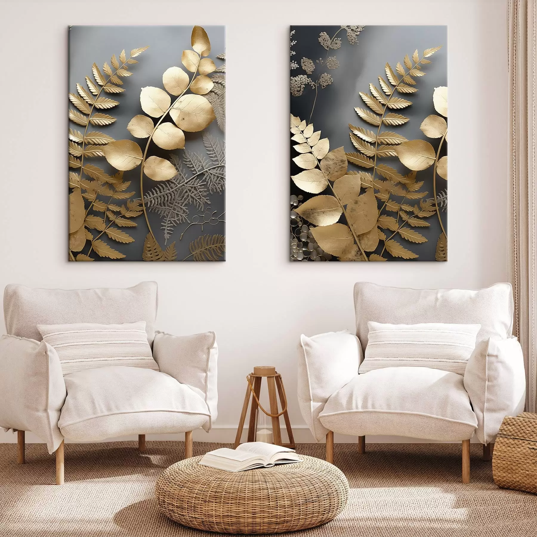 wall murals Branches of fern and eucalyptus m00615