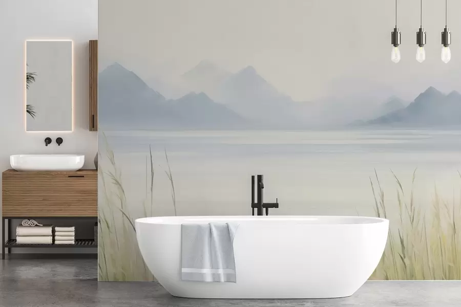 wall murals Mountain lake w04409