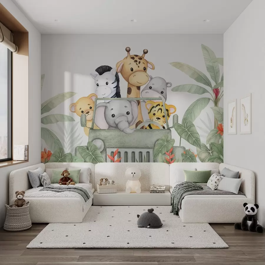peintures murales Animaux mignons sous les tropiques w04413
