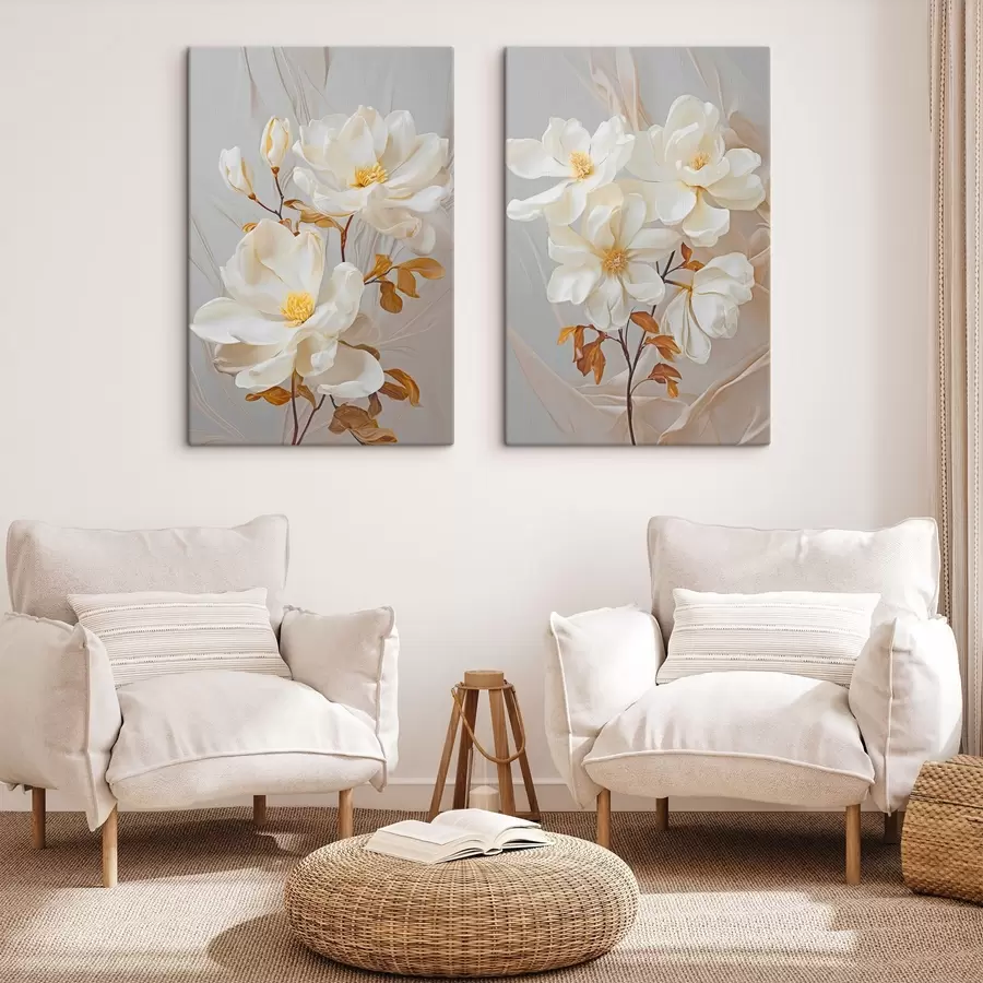 murales Delicadas flores abstractas m00611