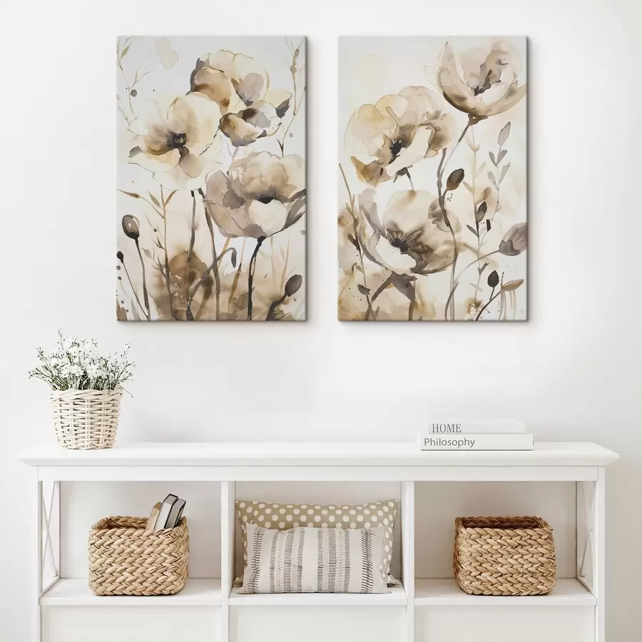 murales Flores en estilo acuarela m00612