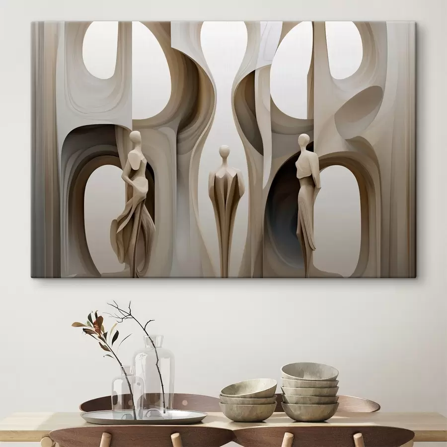 murales Abstracción con siluetas s45371