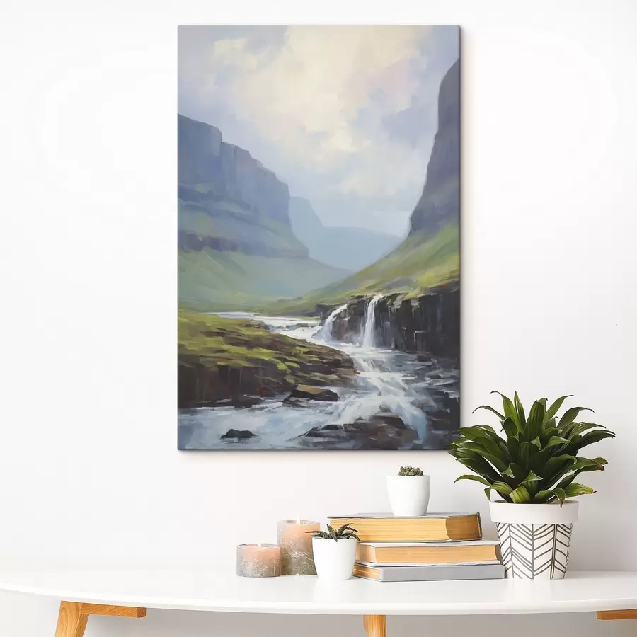 murales Paisaje con un río cerca de los fiordos s45459