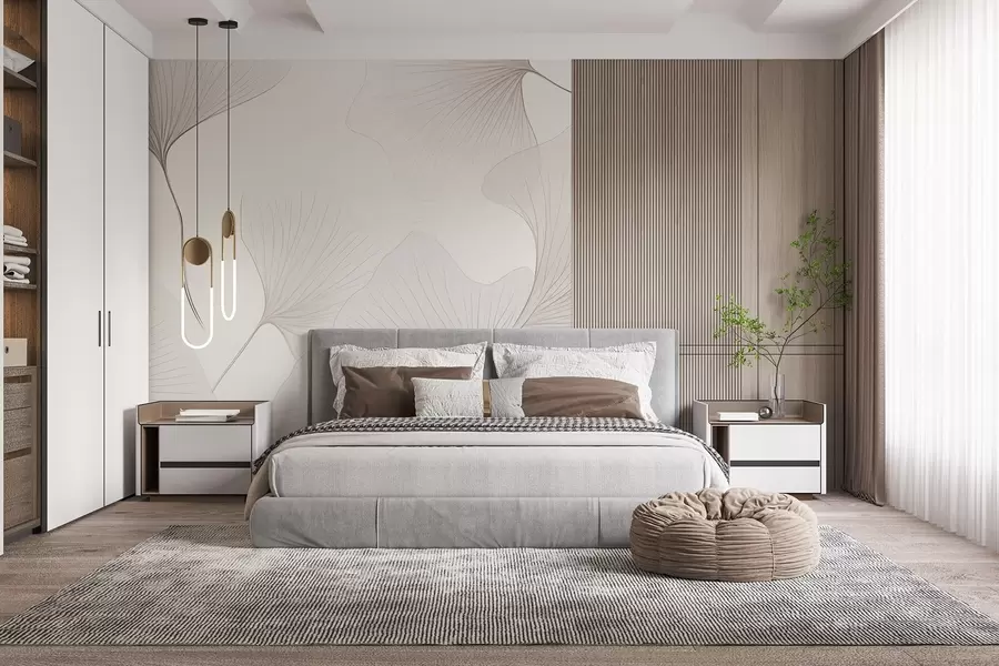 Wall Mural Photo Wallpaper Transparent ginkgo leaves w04433v1