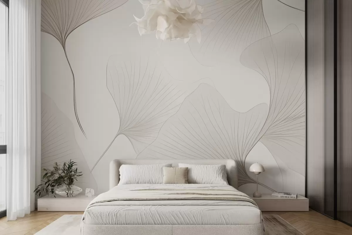 murales Hojas de ginkgo transparentes w04433v1