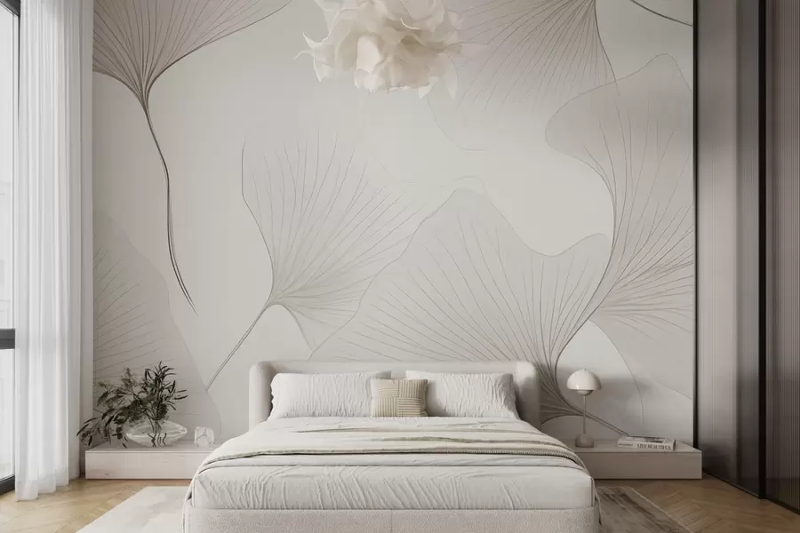 murales Hojas de ginkgo transparentes w04433v1