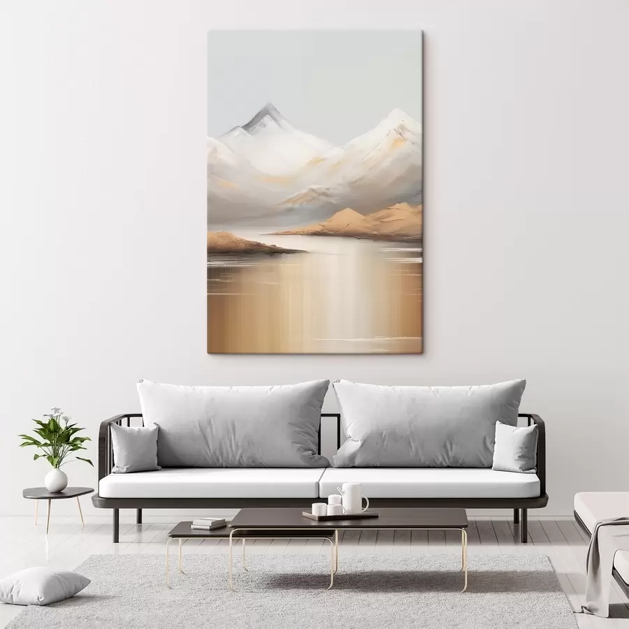 wall murals Mountain lake under snowy peaks s45466