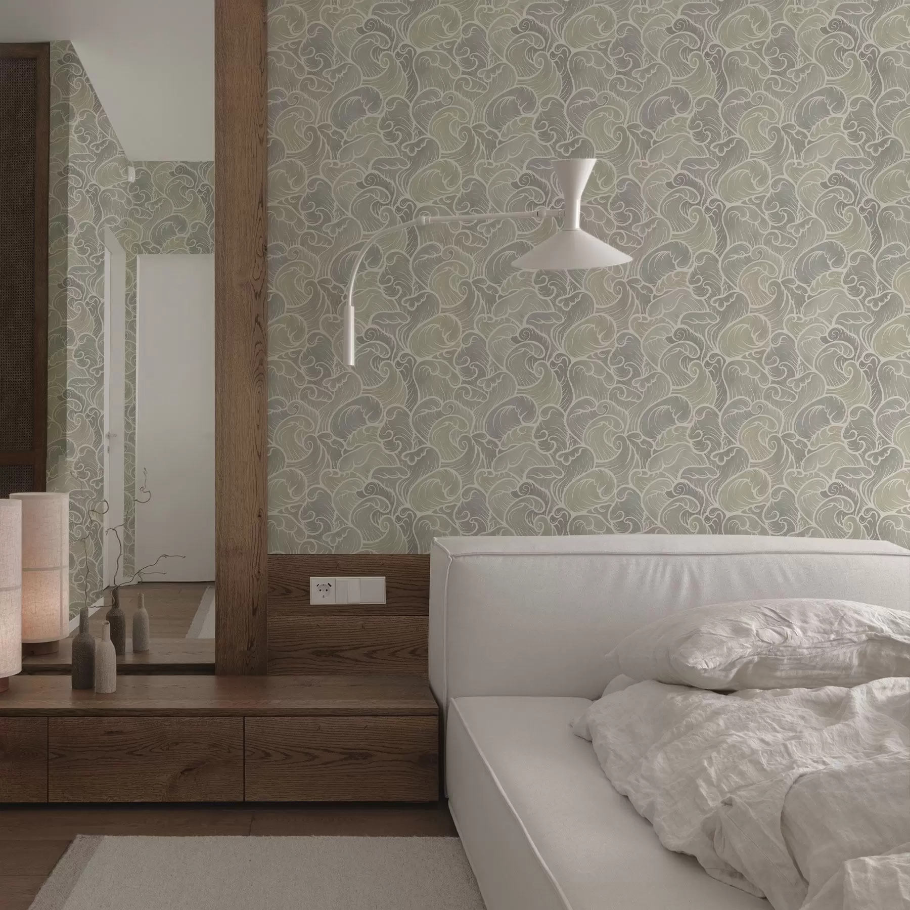 Wall Mural Photo Wallpaper Abstract waves in pastel tones a00285