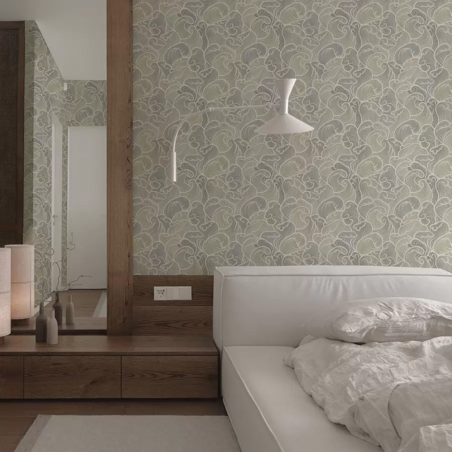 murales Ondas abstractas en tonos pastel a00285