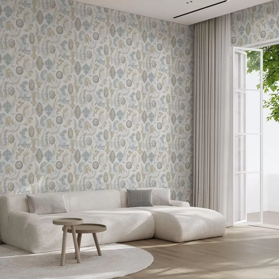 murales Adorno clásico con medallones y motivos a00319