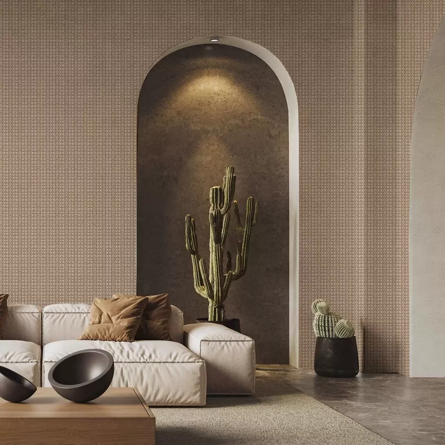 murales Adorno a rayas con flores rojas a00341