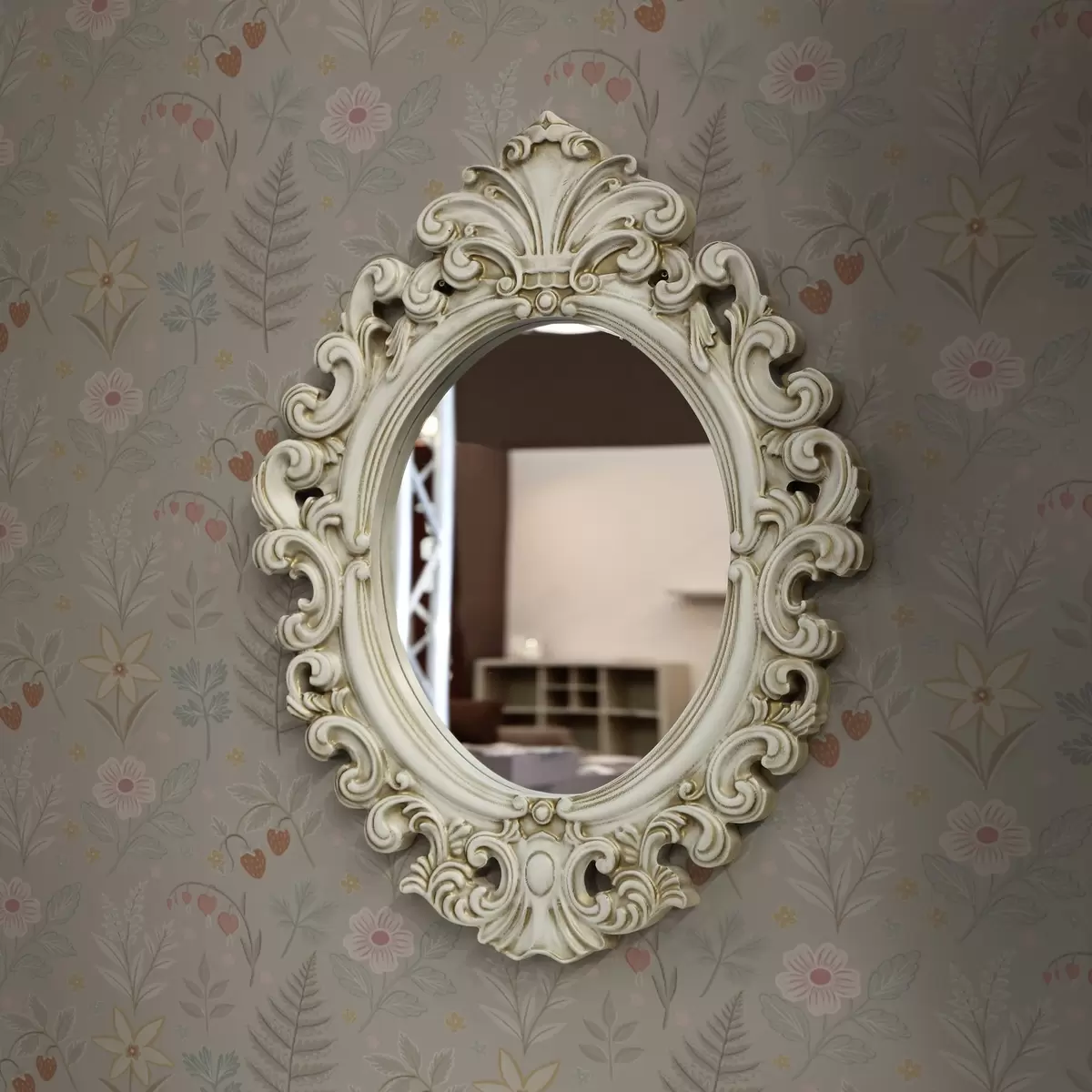 Wallpaper Pastel flowers and berries on a light gray background a00406