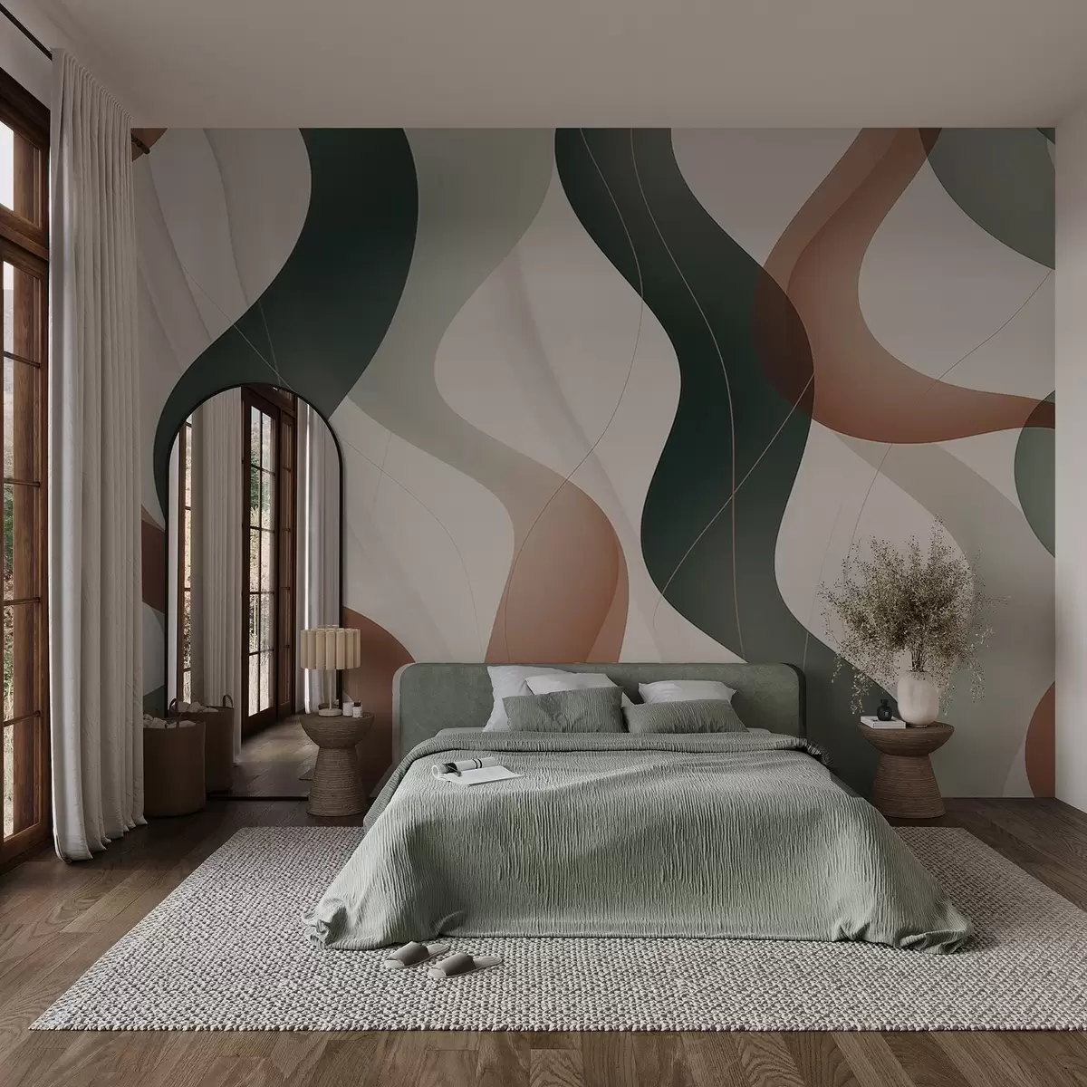Wall Mural Photo Wallpaper Wavy abstract lines w04434
