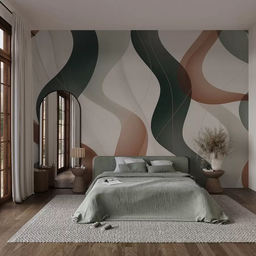 Wall Mural Photo Wallpaper Wavy abstract lines w04434