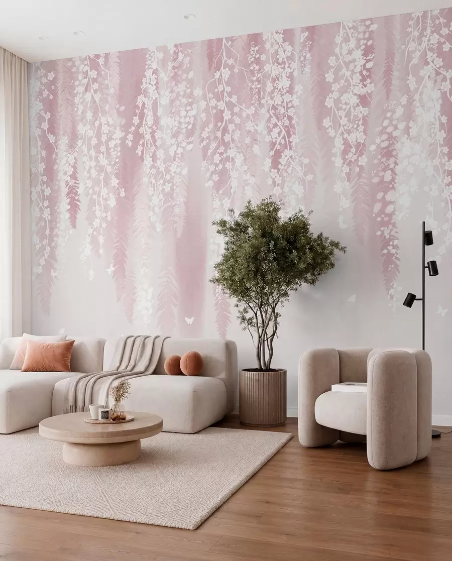 wall murals Blossom Curtain on Rose w04417v1