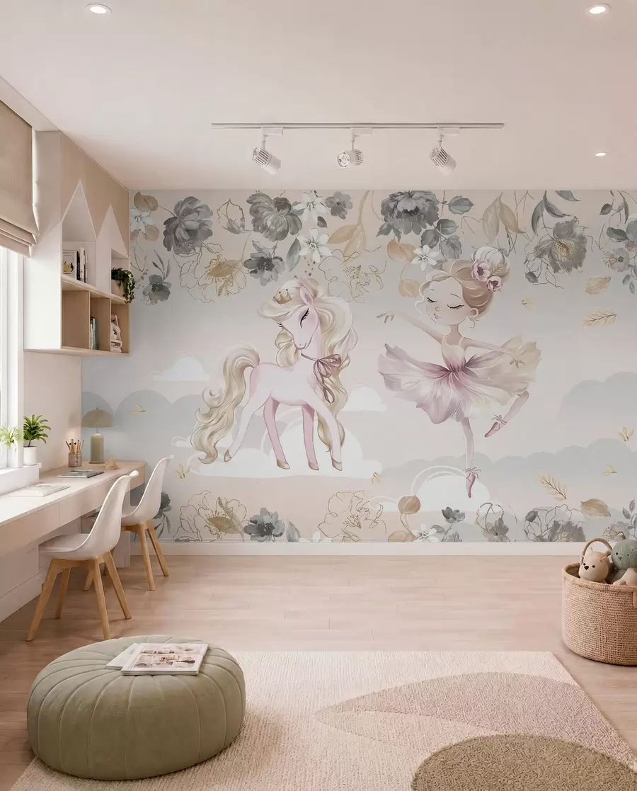 peintures murales Poney et ballet w04419