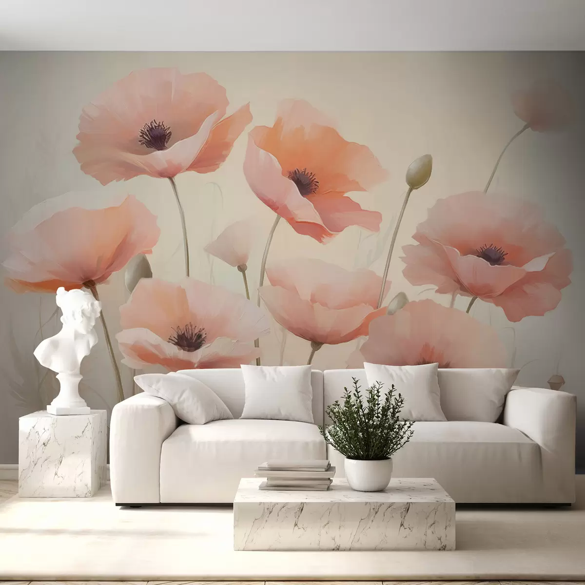 peintures murales Coquelicots w04462