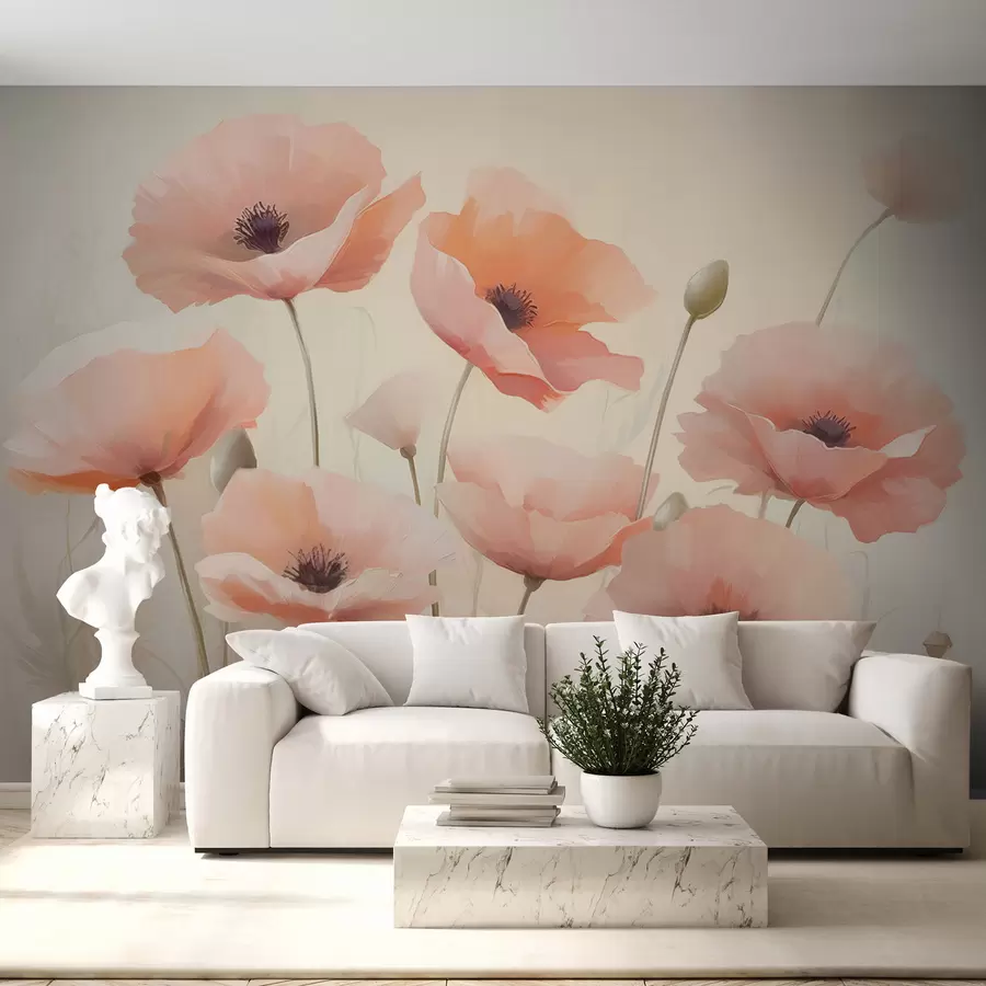 peintures murales Coquelicots w04462