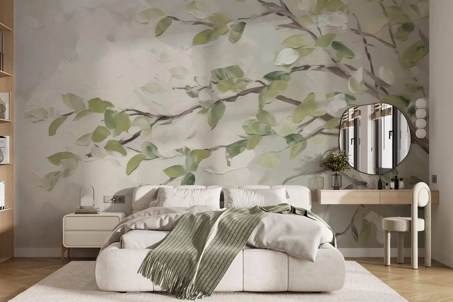 Wall Mural Photo Wallpaper Tree branch with leaves w04464